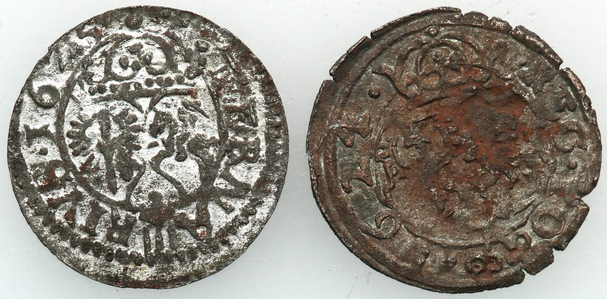 Zygmunt III Waza. Trzeciak 1625 Łobżenica, 1624, Poznań, zestaw 2 monet - RZADKIE